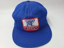 Vintage Conoco Toblers Quik Pick Spiro OK Patch Mesh Trucker Snapback Hat Cap