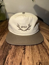 Wyld Snapback Tan Brown Off White Flat Bill Hat Embroidered Logo Adjustable