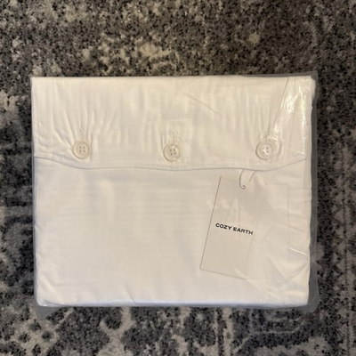 #ad Cozy Earth Bamboo King Size 4 Piece Sheet Set NEW White $250.00