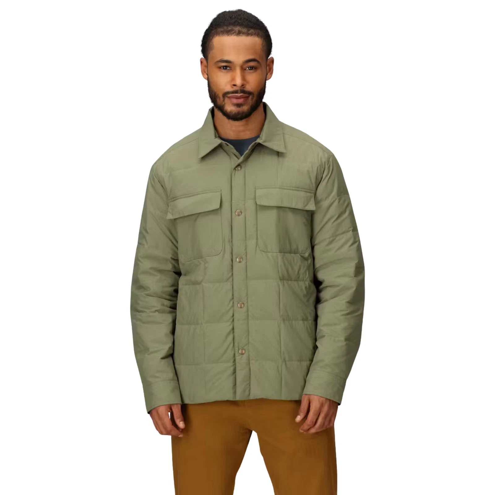 Marmot Ares Shacket Men's Casual Jacket, Olive Grove, Medium