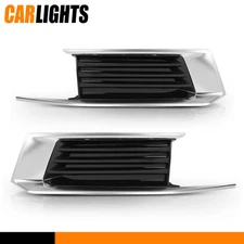 Fit For 2018 2019 Cadillac XTS Front Fog Lamp Covers Bezels Chrome Trim Set Pair