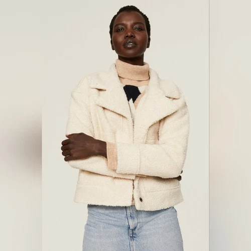 OFF WHITE Giacca sherpa Quebec Marine Layer taglia large nuova con etichetta