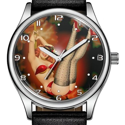 Pin Up Girl Trendy 38mm Face Armbanduhr