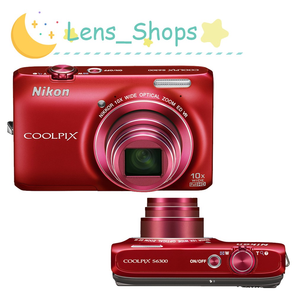 Nikon COOLPIX S6300 Digital Camera 16.0MP 10x Optical Zoom Auto Focus Red