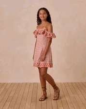 Rylee And Cru Tween Bianca Mini Dress Sz 12 NWT Linen Blend Gingham