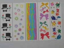 Mrs Grossman's Sticker Lot . Endorfun Pets . Top Hat . Bows . Starlight . Wavey