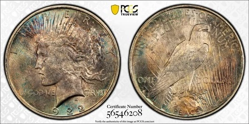 1922 D PEACE DOLLAR VAM 4 PCGS UNC DETAILS TOP 50 TEXTILE TONE? QC?