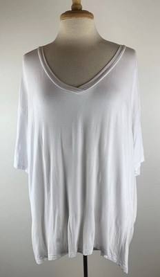 #ad Piko Green Earth Bamboo White Short Sleeve Stretch Tee Shirt Tunic Lg Nightshirt $11.00