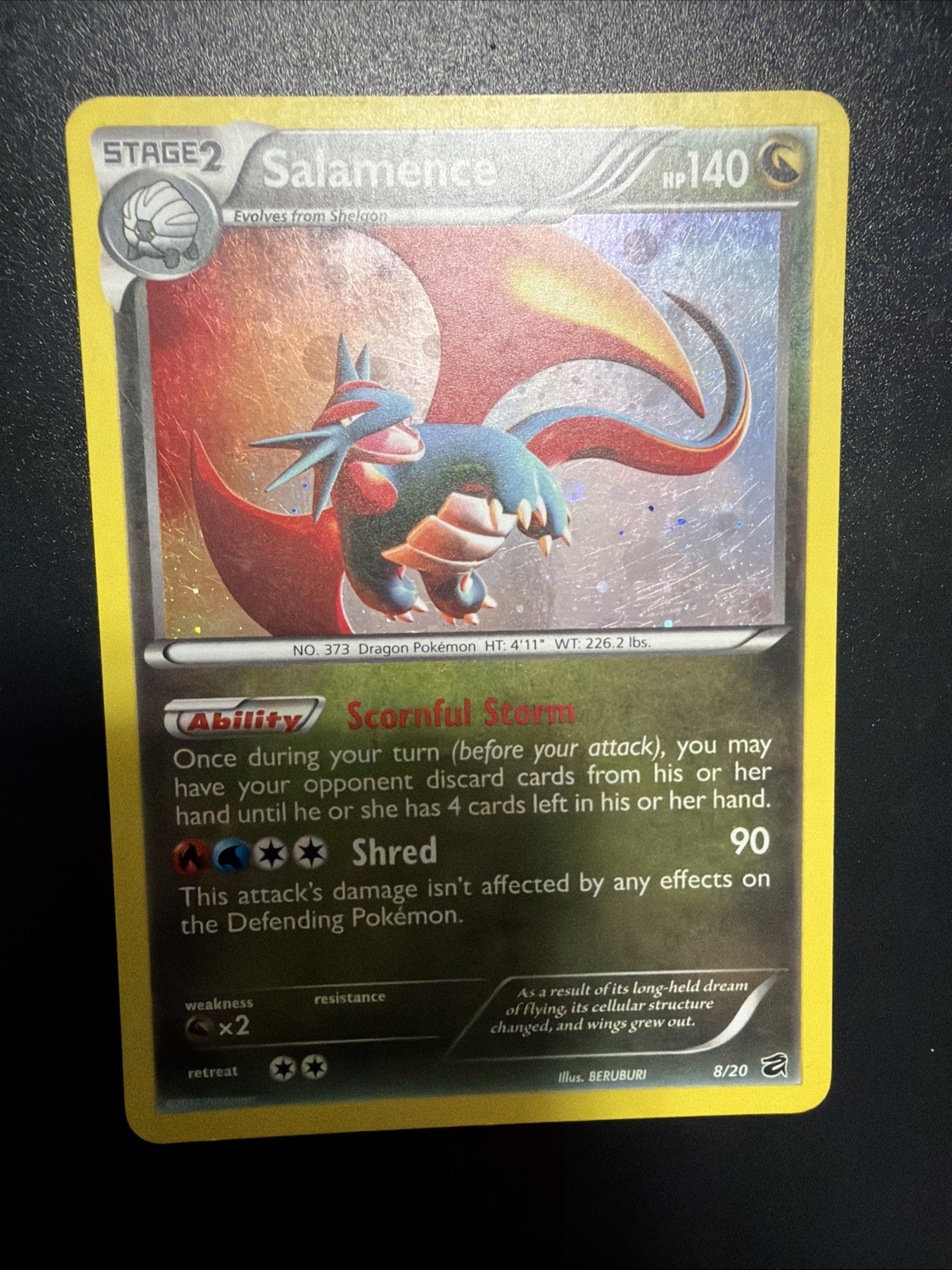 Pokemon Company Salamence 8/20 Dragon Vault Holo Rare Stage 2 140 HP English