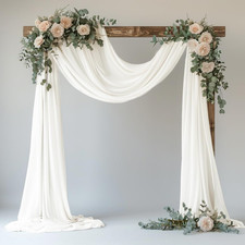 Wedding Arch Draping Fabric 1 Panel 28.7" x 20FT Ivory Sheer Chiffon Backdrop Dr