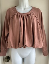 Anthropologie Pilcro XXS Rose Pink Bubble Sweatshirt Long Sleeve
