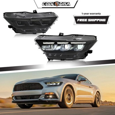LED Projector Headlights For 2015 2016 2017 Ford Mustang Sequential Signal Lamp