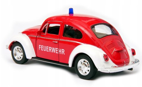 Welly Volkswagen Beetle Fire Deparment Red 1:34 1:39 Scales 4.5 Inch Car in Box - Picture 6 of 6