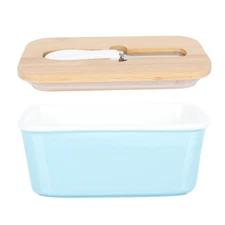  Ceramic Butter Dish with Lid - 600ml Airtight Cheese Storage Sealing Container