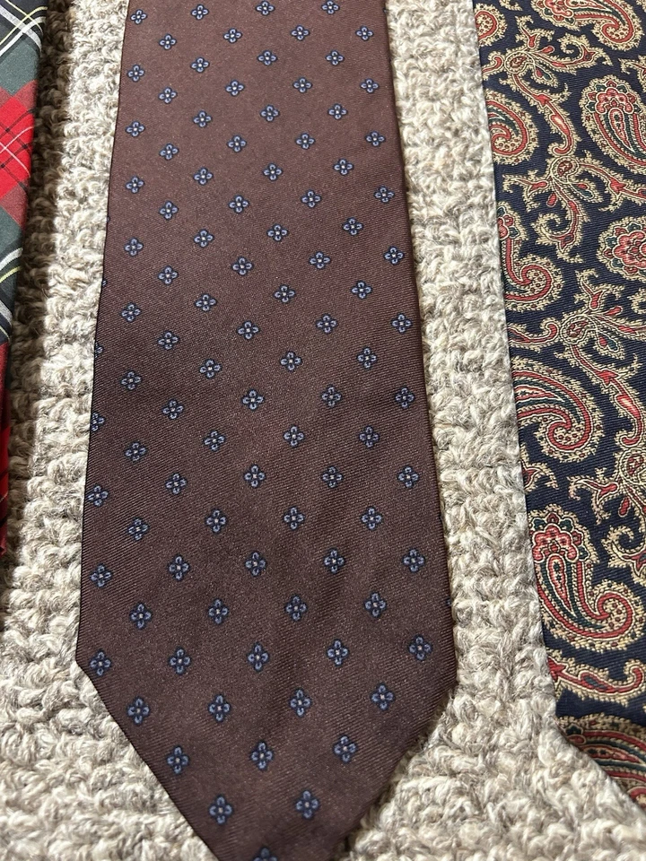 Corbatas Brooks Brothers vintage para hombre seda algodón años 60’s cuadros cachemira multicolor Foto 3 de 4