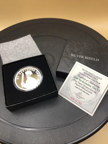 1 OZ SILVER SHIELD PROOF WE BRUTALIZE YOU PYRAMID OF POWER V2 #6 2020 999 ROUND