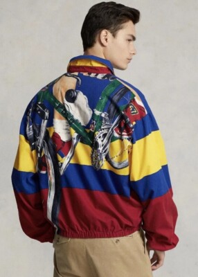 NWT Polo Ralph Lauren Cycle Print Racing Jacket Stadium