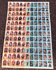 Original 1983 Vintage Topps Star Wars Return Of The Jedi Uncut Sticker Sheet