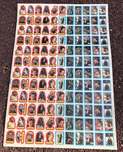 Original 1983 Vintage Topps Star Wars Return Of The Jedi Uncut Sticker Sheet