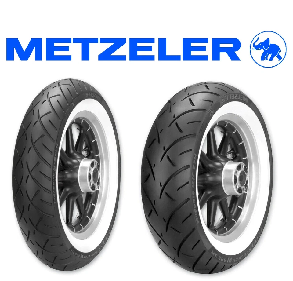JUEGO DE NEUMÁTICOS METZELER ME888 PARED BLANCA 130/90-16 Y 180/65-16 JEFE INDIO VINTAGE Foto 2 de 3