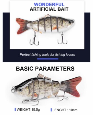 bass crusher lure Bass Crusher Lures, Fishing 6 Segments Artificial Swim Bait Perch Pike  Walleye