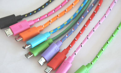 Lot ROUND BRAIDED 10FT fabric charge cables FOR galaxy s3 s4 MICRO USB data sync