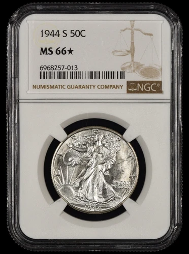 1944 S Walking Liberty Half Dollar NGC MS66 STAR