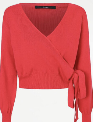 red wrap jumper