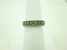 Sterling Silver Hammered Dot Pattern Band Ring Size 6 1/2