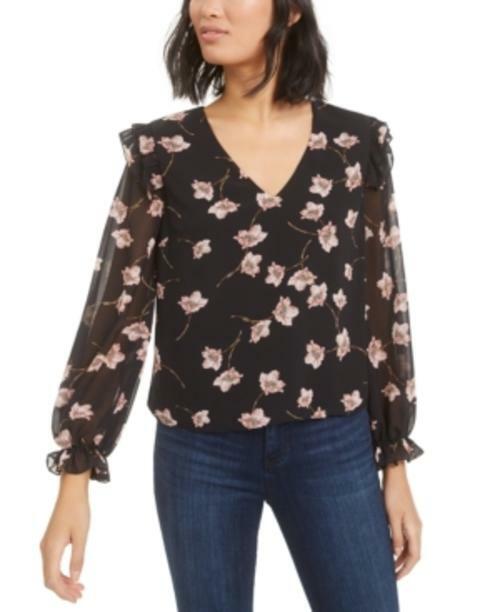 Bar III Floral Print Wrap Top main image 0