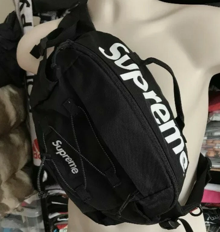 SS17 Supreme Sac Taille Noir Tissu Cordura Ceinture Fesses Épaule