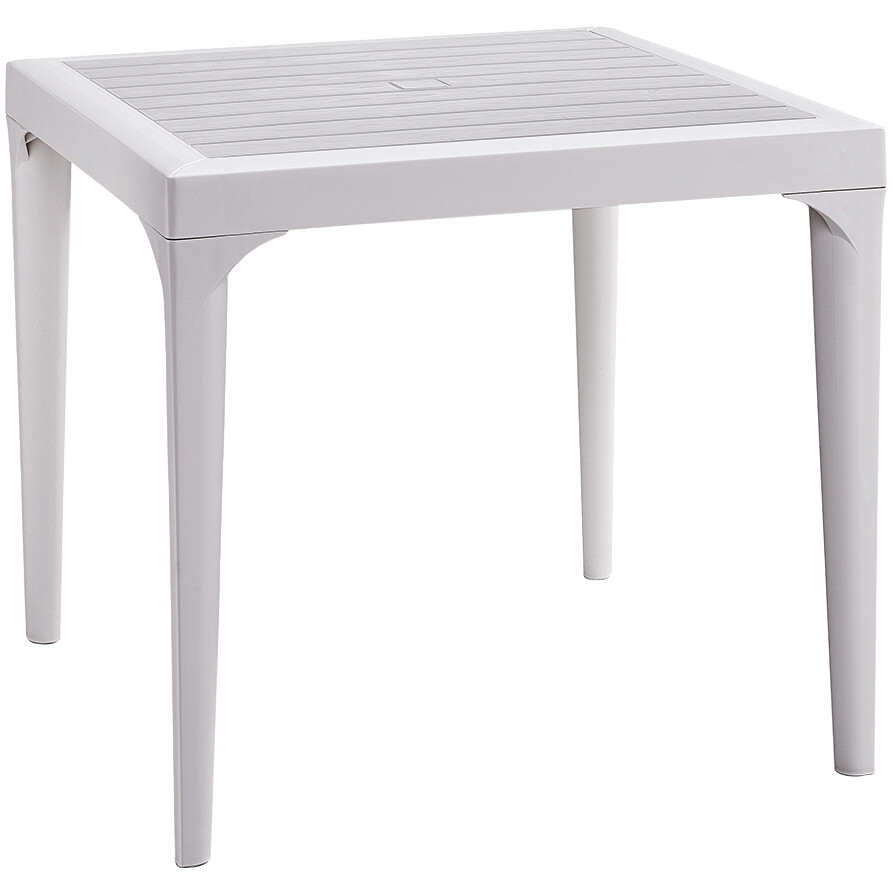 Tavolo da Giardino Quadrato in Polipropilene 80x80x74 cm Bianco 436 Malmo Bica