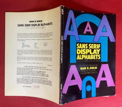Dan X. SOLO - SERIFENLOS DISPLAY ALPHABETE 100 SCHRIFTARTEN Dover (1979 Graphic Catalog
