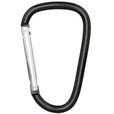 10pc Large 6 inch Black Spring Link D Shape Carabiner Camping Handhold Clip Hook