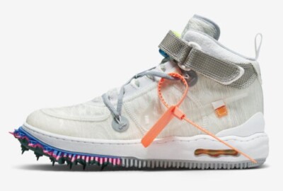 NEW Nike Air Force 1 Mid Off White Clear White DO6290 100 Mens sz 9.5 Travis vaa