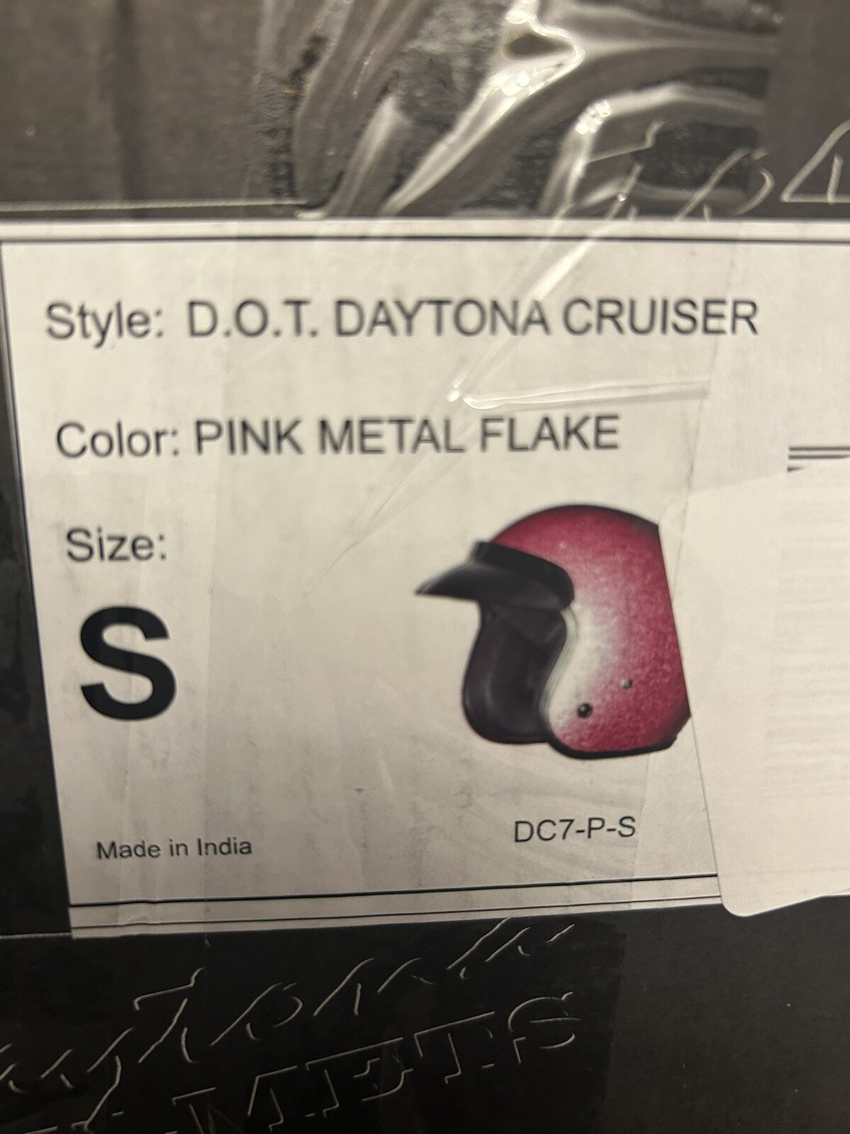 Daytona DOT Cruiser 3/4 Open Face Motorcycle Helmet Pink Metal Glitter Small