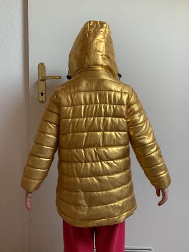 Jacke Kinder Gr. 116 Gold Kapuze Mädchen Mantel - Bild 4 von 15