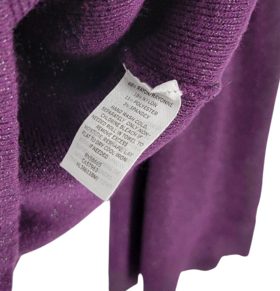 Suéter Top Bisagra Púrpura Brillo Tejido Manga Campana XS Whimsigoth Foto 3 de 4