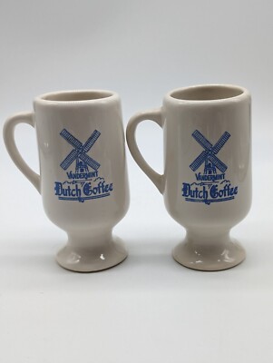 VTG Vandermint Dutch Coffee Stoneware Cup Mug Espresso 5oz Set of 2 | eBay