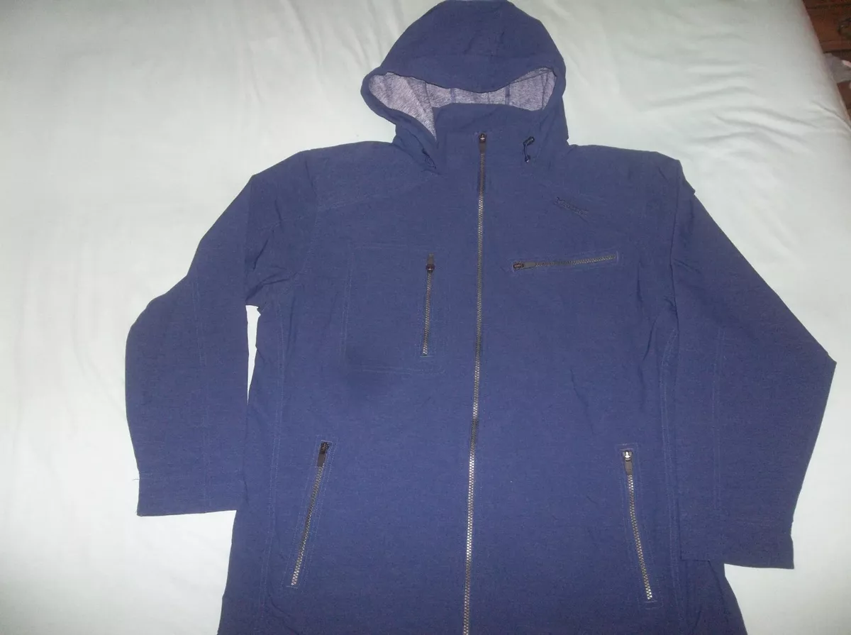 Marmot M3 Softshell Jacket Stretch Parka Coat Hoodie Denim Blue