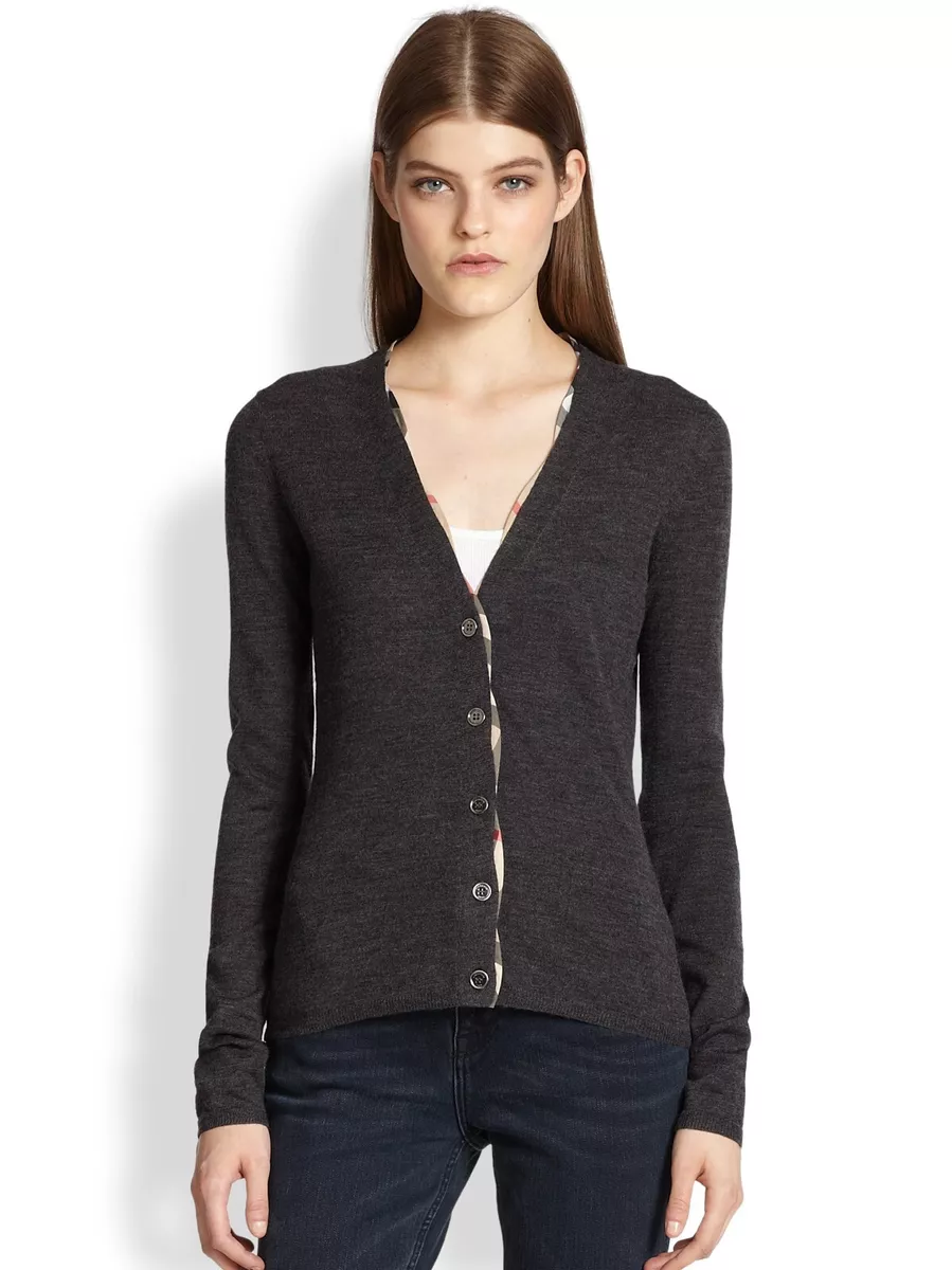 Burberry knitted V-neck cardigan - Grey
