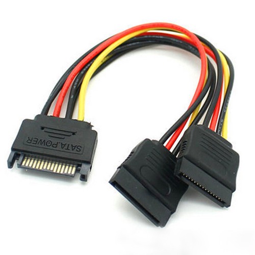 SATA Power Cable 15 Pin SATA Y Splitter Adapter 15Pin Male to Dual Female Cable - Picture 7 of 12
