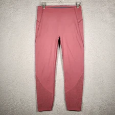 Spanx Every Wear Laser Wave Leggings Medium Womens 7/8 Pink Shaping Slimming