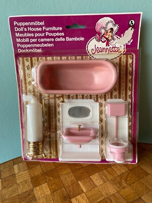 Badezimmer  OVP Blister Jean  Puppenstube Puppenhaus 1:18 dollhouse bathroom