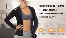 Women Hot Sweat Weight Loss Shirt Neoprene Body Shaper Sauna Jacket Workout Sz L