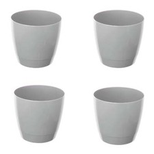 Image of 4 x Whitefurze Round Cool Grey Indoor Pots 20cm
