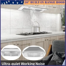 30" Built-In RangeHood 600CFM Kitchen Insert Cooking Vented Button/Touch control