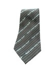 Disney Parks Monorail Silk Necktie Stripes Gray Blue Silver