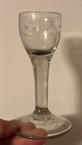 Antique 18th century Anglo Irish Blown Glass Crystal Wine Sherry Stem Glass - Picture 11 of 12