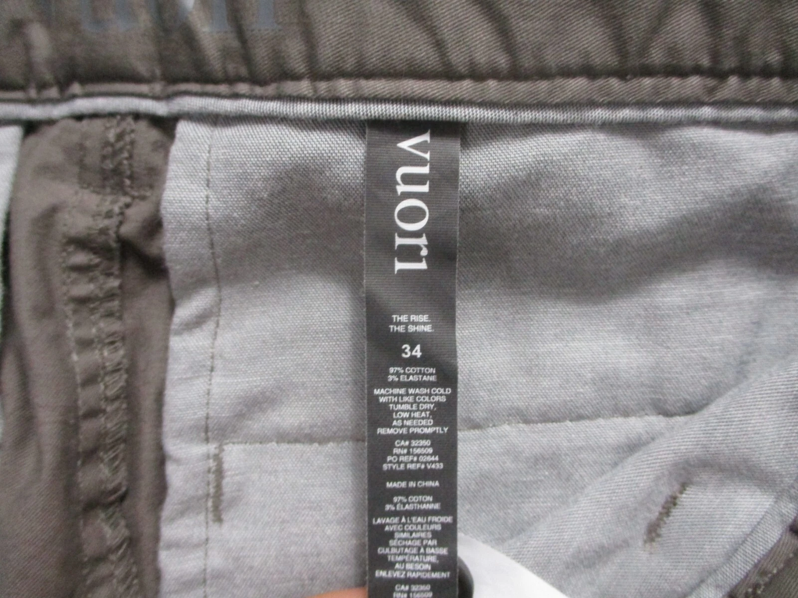 vuori collins chino straight pockets cotton stretch casual pants